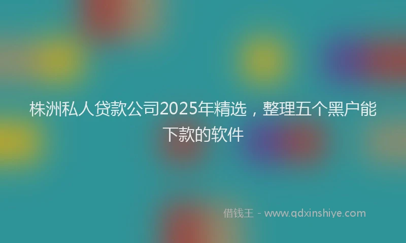 株洲私人贷款公司2025年精选，整理五个黑户能下款的软件