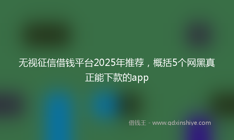 无视征信借钱平台2025年推荐，概括5个网黑真正能下款的app