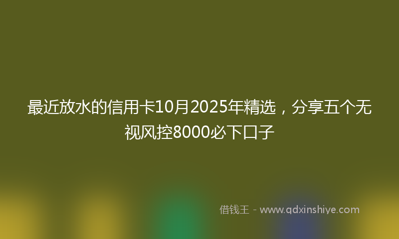 最近放水的信用卡10月2025年精选，分享五个无视风控8000必下口子