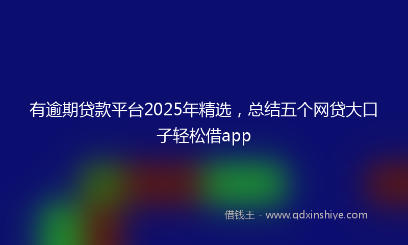 有逾期贷款平台2025年精选，总结五个网贷大口子轻松借app