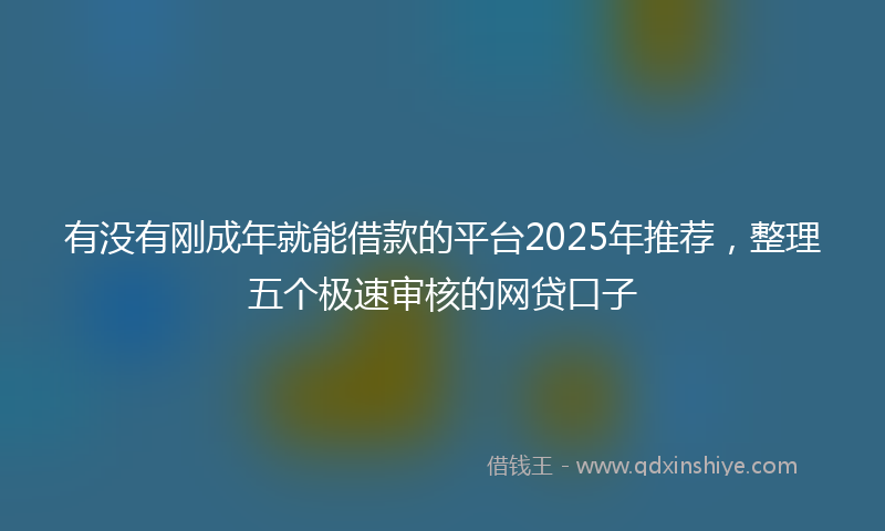有没有刚成年就能借款的平台2025年推荐，整理五个极速审核的网贷口子