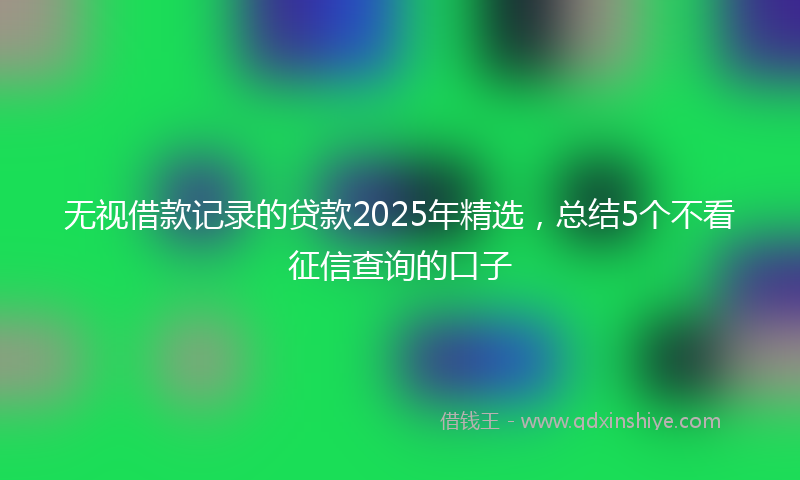 无视借款记录的贷款2025年精选，总结5个不看征信查询的口子