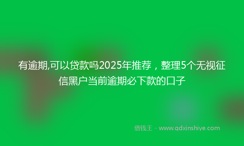 有逾期,可以贷款吗2025年推荐，整理5个无视征信黑户当前逾期必下款的口子