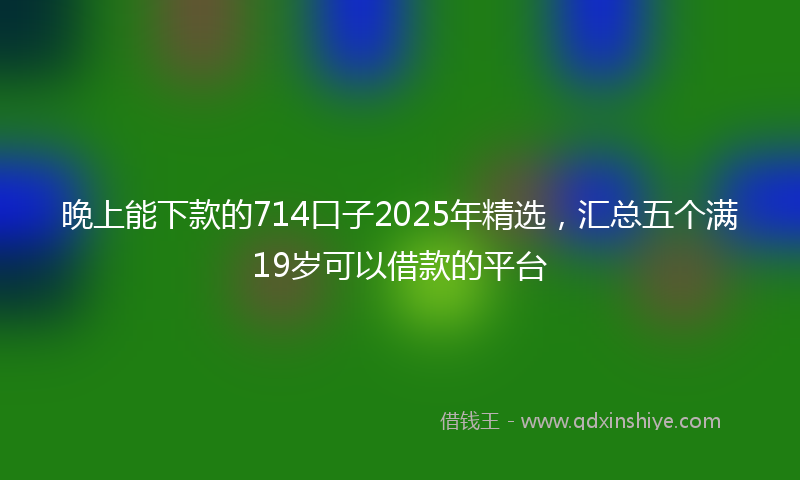 晚上能下款的714口子2025年精选，汇总五个满19岁可以借款的平台