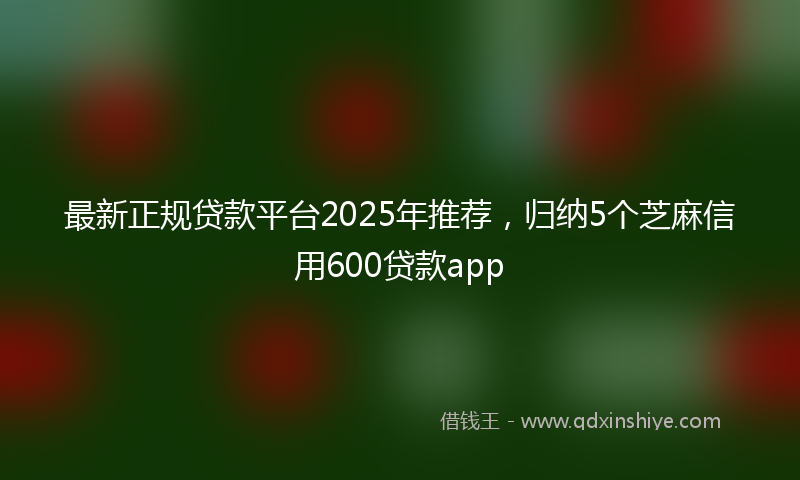 最新正规贷款平台2025年推荐，归纳5个芝麻信用600贷款app
