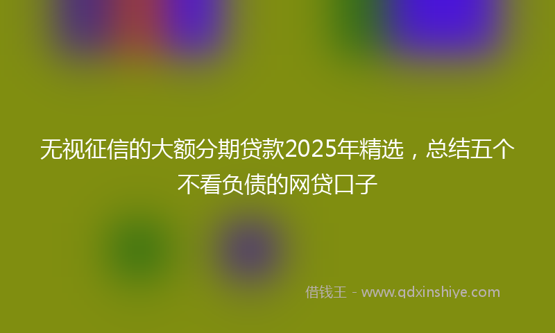 无视征信的大额分期贷款2025年精选，总结五个不看负债的网贷口子