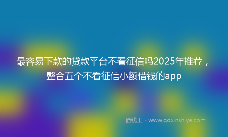 最容易下款的贷款平台不看征信吗2025年推荐，整合五个不看征信小额借钱的app