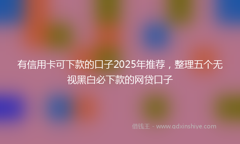 有信用卡可下款的口子2025年推荐，整理五个无视黑白必下款的网贷口子