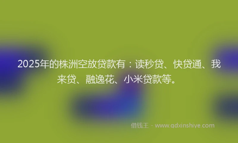 2025年的株洲空放贷款有：读秒贷、快贷通、我来贷、融逸花、小米贷款等。