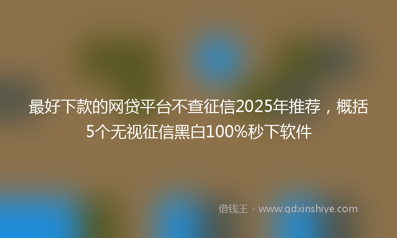 最好下款的网贷平台不查征信2025年推荐，概括5个无视征信黑白100%秒下软件