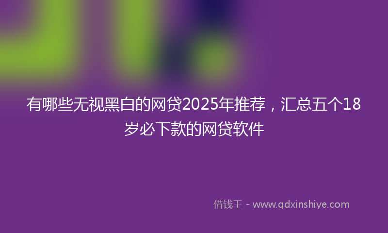 有哪些无视黑白的网贷2025年推荐，汇总五个18岁必下款的网贷软件