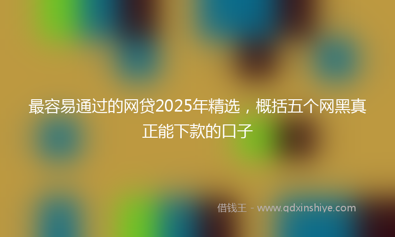最容易通过的网贷2025年精选，概括五个网黑真正能下款的口子