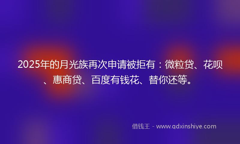 2025年的月光族再次申请被拒有：微粒贷、花呗、惠商贷、百度有钱花、替你还等。
