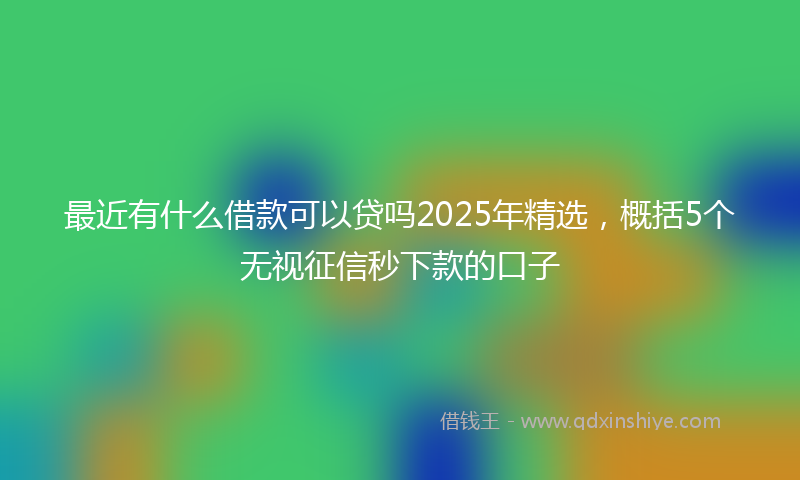 最近有什么借款可以贷吗2025年精选，概括5个无视征信秒下款的口子