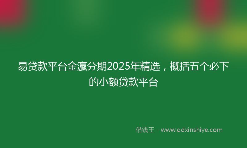 易贷款平台金瀛分期2025年精选，概括五个必下的小额贷款平台