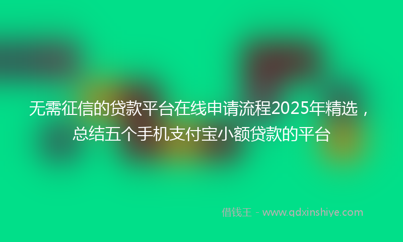 无需征信的贷款平台在线申请流程2025年精选，总结五个手机支付宝小额贷款的平台