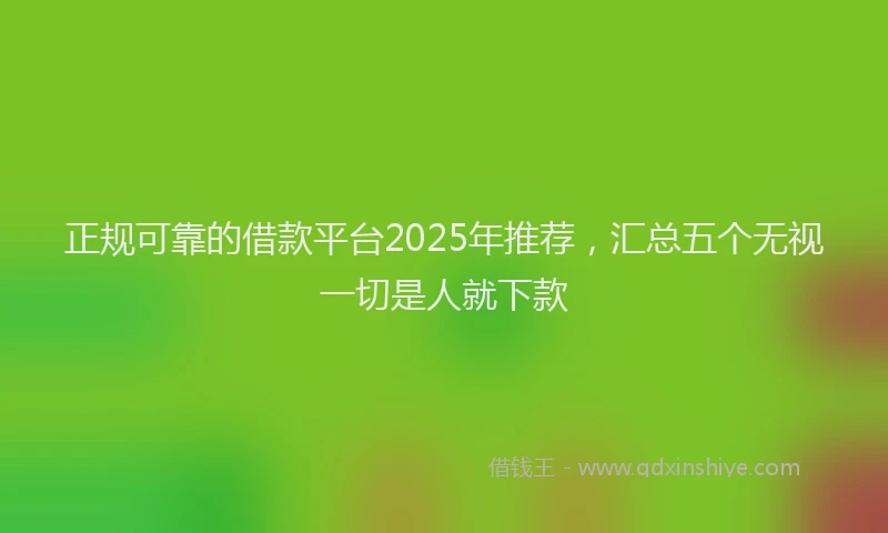 正规可靠的借款平台2025年推荐，汇总五个无视一切是人就下款