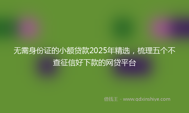 无需身份证的小额贷款2025年精选，梳理五个不查征信好下款的网贷平台