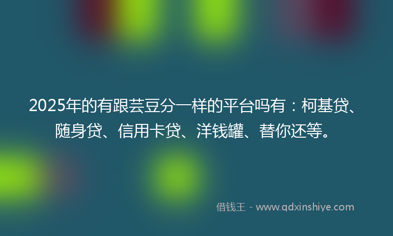 2025年的有跟芸豆分一样的平台吗有：柯基贷、随身贷、信用卡贷、洋钱罐、替你还等。