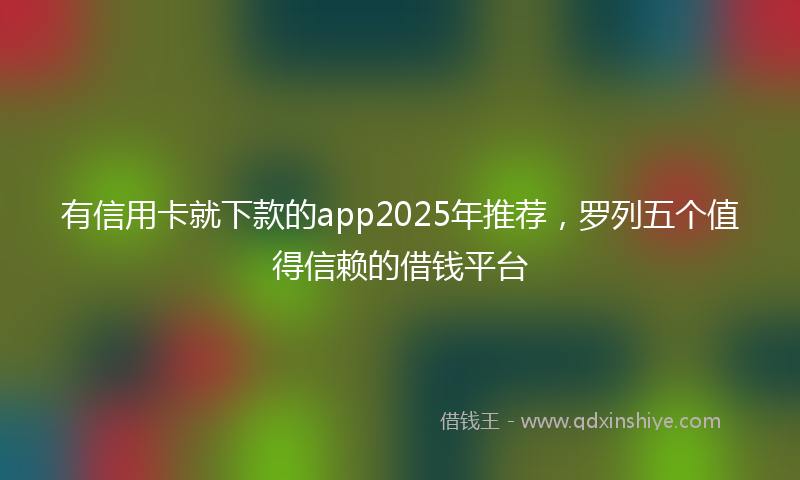 有信用卡就下款的app2025年推荐，罗列五个值得信赖的借钱平台