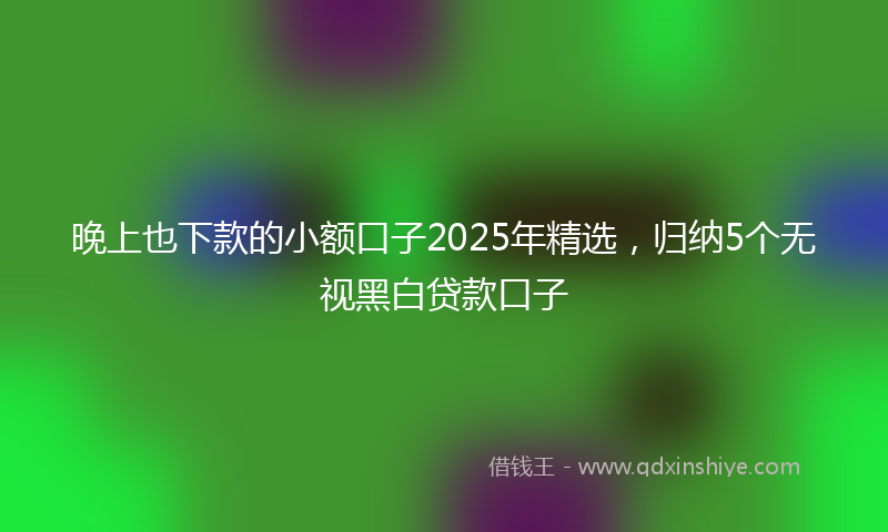 晚上也下款的小额口子2025年精选，归纳5个无视黑白贷款口子