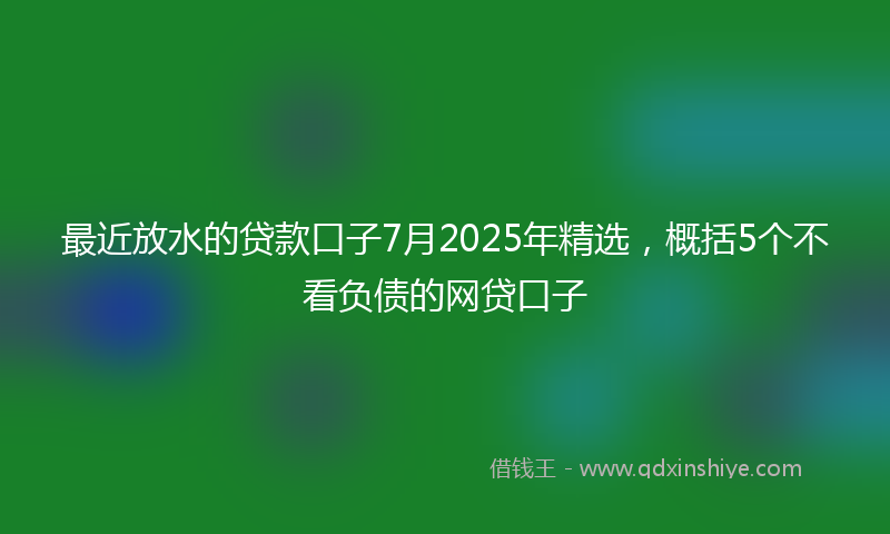 最近放水的贷款口子7月2025年精选，概括5个不看负债的网贷口子