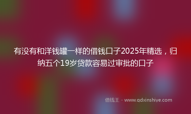 有没有和洋钱罐一样的借钱口子2025年精选，归纳五个19岁贷款容易过审批的口子