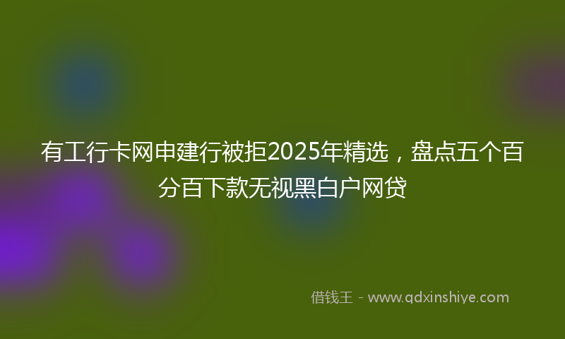 有工行卡网申建行被拒2025年精选，盘点五个百分百下款无视黑白户网贷