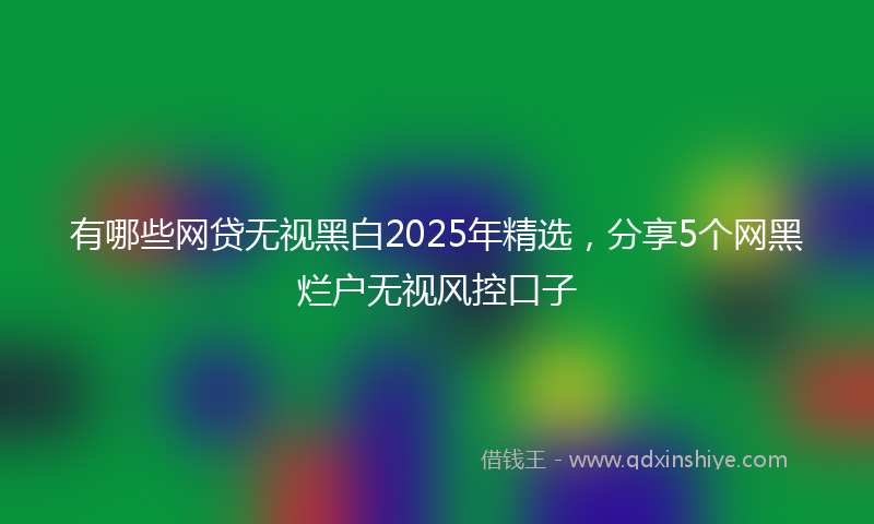 有哪些网贷无视黑白2025年精选，分享5个网黑烂户无视风控口子