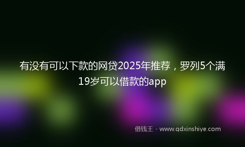 有没有可以下款的网贷2025年推荐，罗列5个满19岁可以借款的app