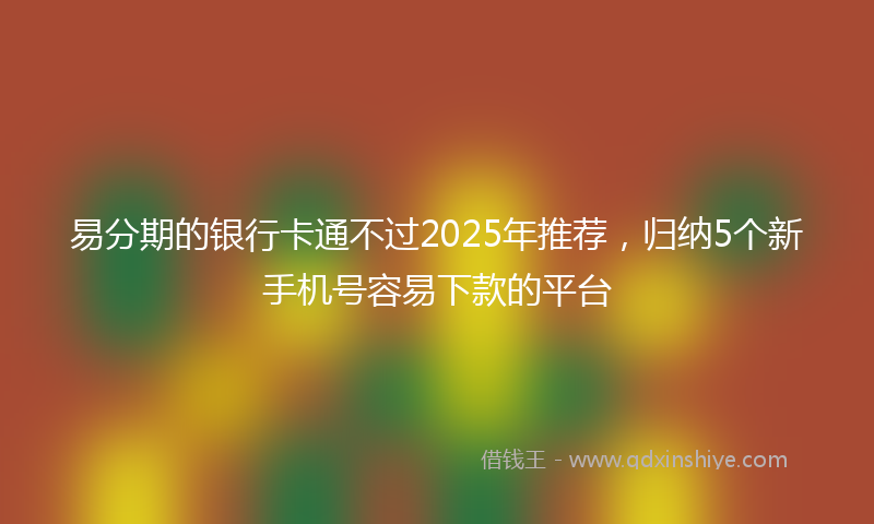 易分期的银行卡通不过2025年推荐，归纳5个新手机号容易下款的平台