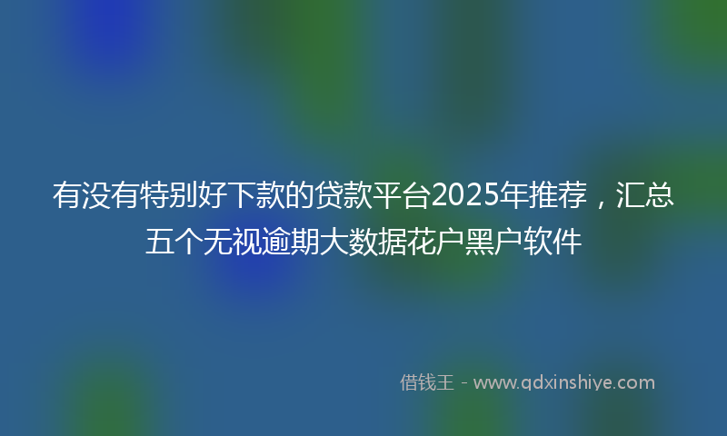 有没有特别好下款的贷款平台2025年推荐，汇总五个无视逾期大数据花户黑户软件