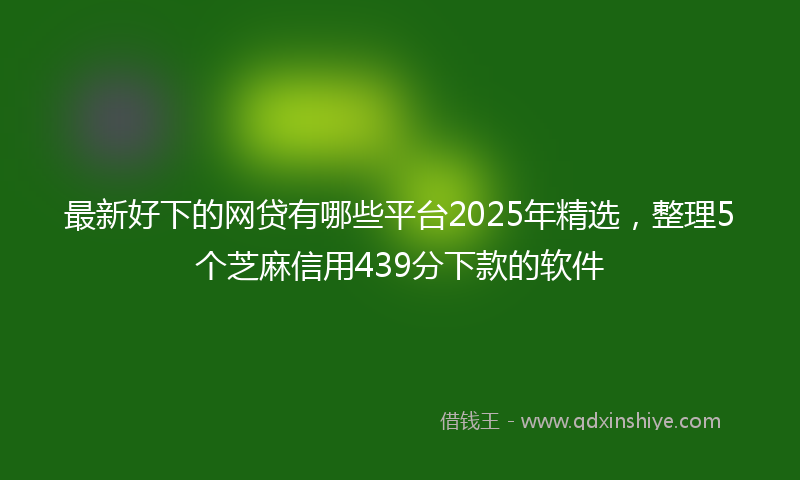 最新好下的网贷有哪些平台2025年精选，整理5个芝麻信用439分下款的软件