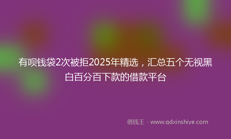 有呗钱袋2次被拒2025年精选，汇总五个无视黑白百分百下款的借款平台