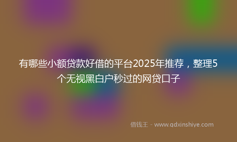 有哪些小额贷款好借的平台2025年推荐，整理5个无视黑白户秒过的网贷口子