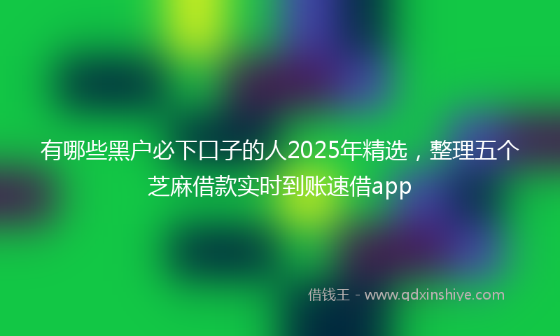 有哪些黑户必下口子的人2025年精选，整理五个芝麻借款实时到账速借app