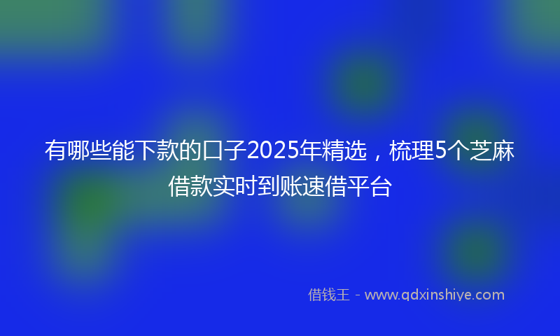 有哪些能下款的口子2025年精选，梳理5个芝麻借款实时到账速借平台