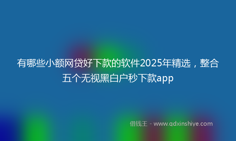 有哪些小额网贷好下款的软件2025年精选，整合五个无视黑白户秒下款app