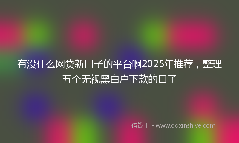 有没什么网贷新口子的平台啊2025年推荐，整理五个无视黑白户下款的口子