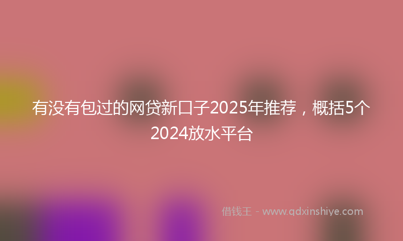 有没有包过的网贷新口子2025年推荐，概括5个2024放水平台