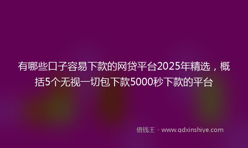 有哪些口子容易下款的网贷平台2025年精选，概括5个无视一切包下款5000秒下款的平台