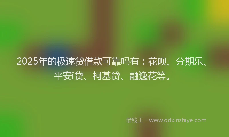 2025年的极速贷借款可靠吗有：花呗、分期乐、平安i贷、柯基贷、融逸花等。