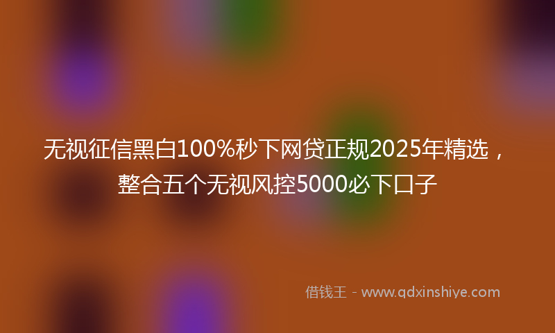 无视征信黑白100%秒下网贷正规2025年精选，整合五个无视风控5000必下口子