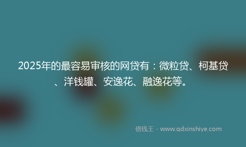 2025年的最容易审核的网贷有：微粒贷、柯基贷、洋钱罐、安逸花、融逸花等。