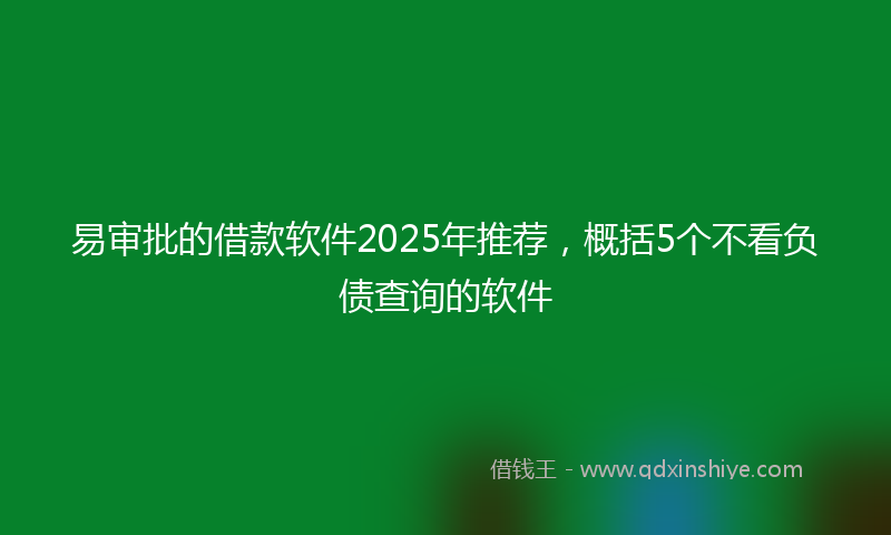 易审批的借款软件2025年推荐，概括5个不看负债查询的软件