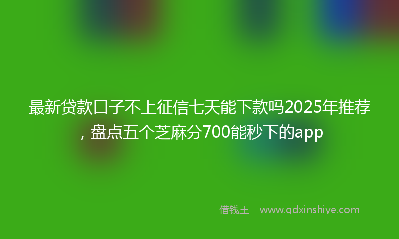最新贷款口子不上征信七天能下款吗2025年推荐，盘点五个芝麻分700能秒下的app
