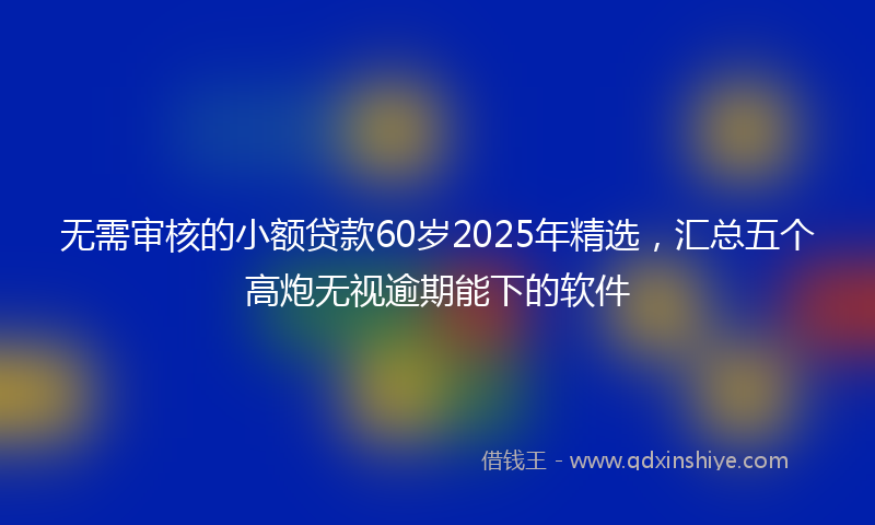 无需审核的小额贷款60岁2025年精选，汇总五个高炮无视逾期能下的软件