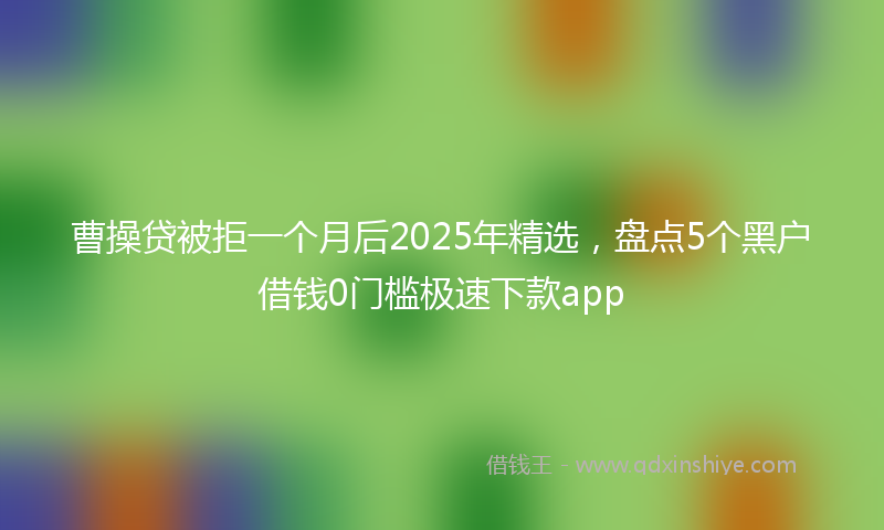 曹操贷被拒一个月后2025年精选，盘点5个黑户借钱0门槛极速下款app