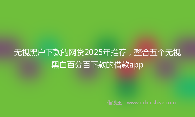 无视黑户下款的网贷2025年推荐，整合五个无视黑白百分百下款的借款app