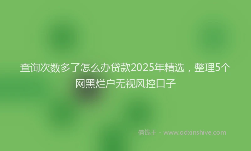查询次数多了怎么办贷款2025年精选，整理5个网黑烂户无视风控口子